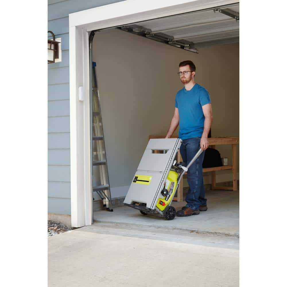 15 Amp 10 in. Expanded Capacity Portable Corded Table Saw With Rolling Stand RTS23