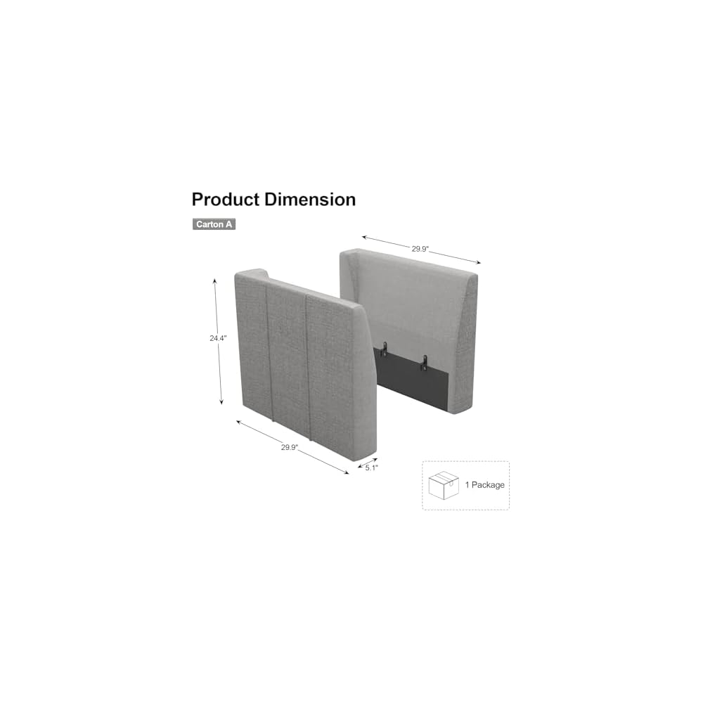 Belffin Modular Sectional Sofa Armrest Module for Chenille Modular Couch, Pair of Armrests, Light Grey