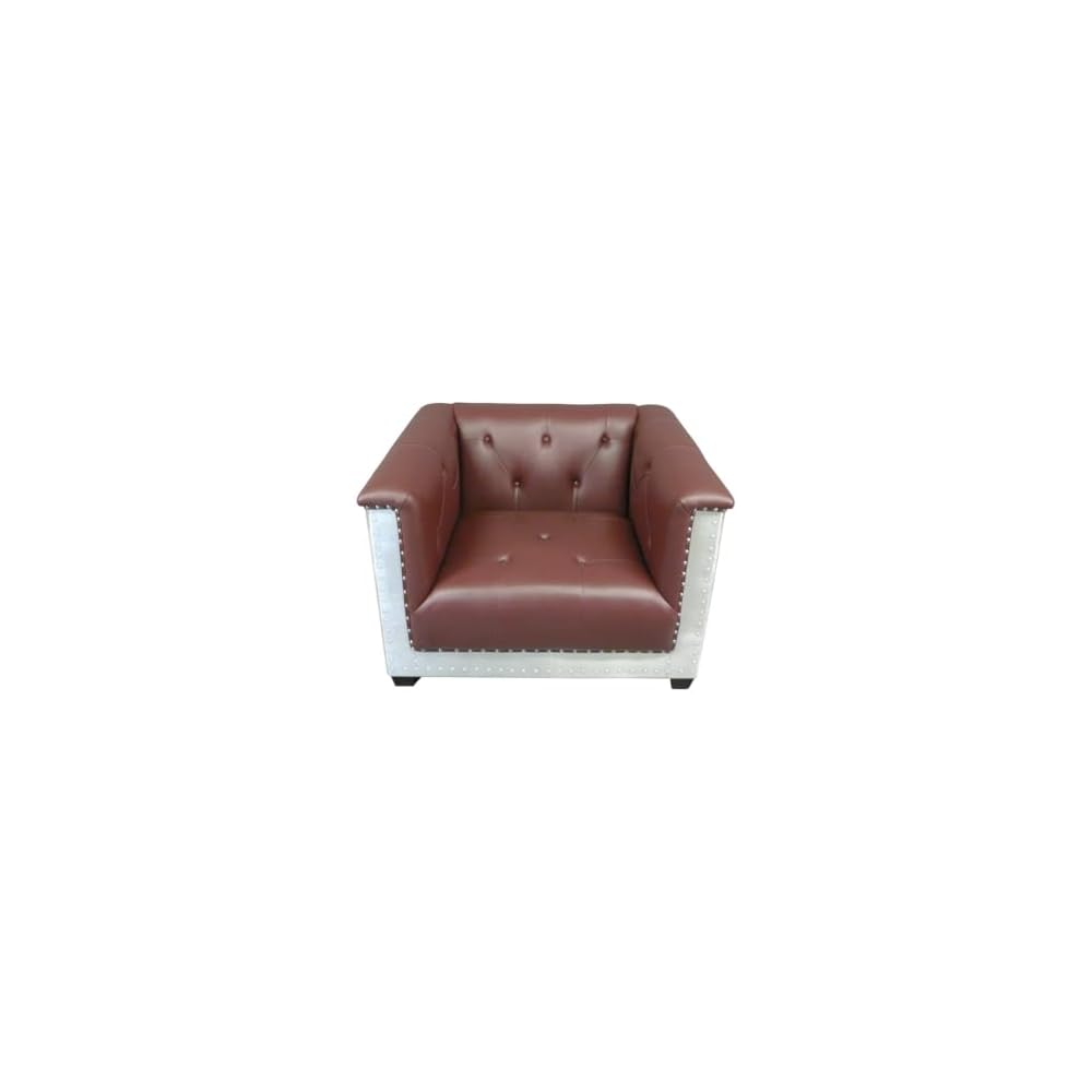 NauticalMart Aluminum Aviator Armchair Mid Century Industrial Chair Single Sofa for Living Room, Bed Room