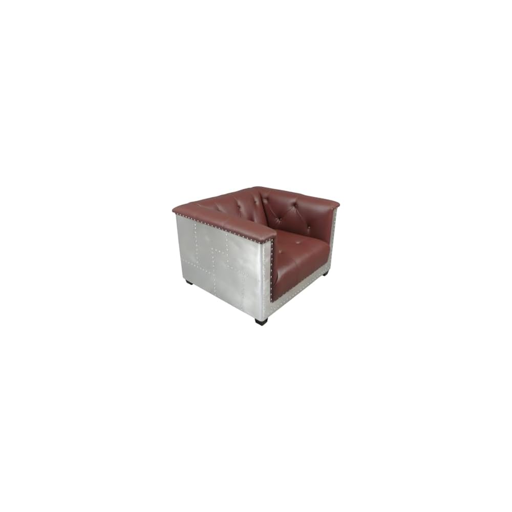 NauticalMart Aluminum Aviator Armchair Mid Century Industrial Chair Single Sofa for Living Room, Bed Room