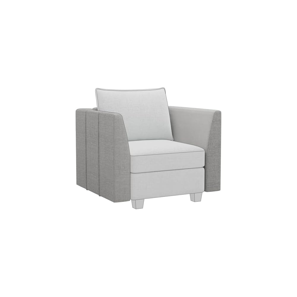 Belffin Modular Sectional Sofa Armrest Module for Chenille Modular Couch, Pair of Armrests, Light Grey