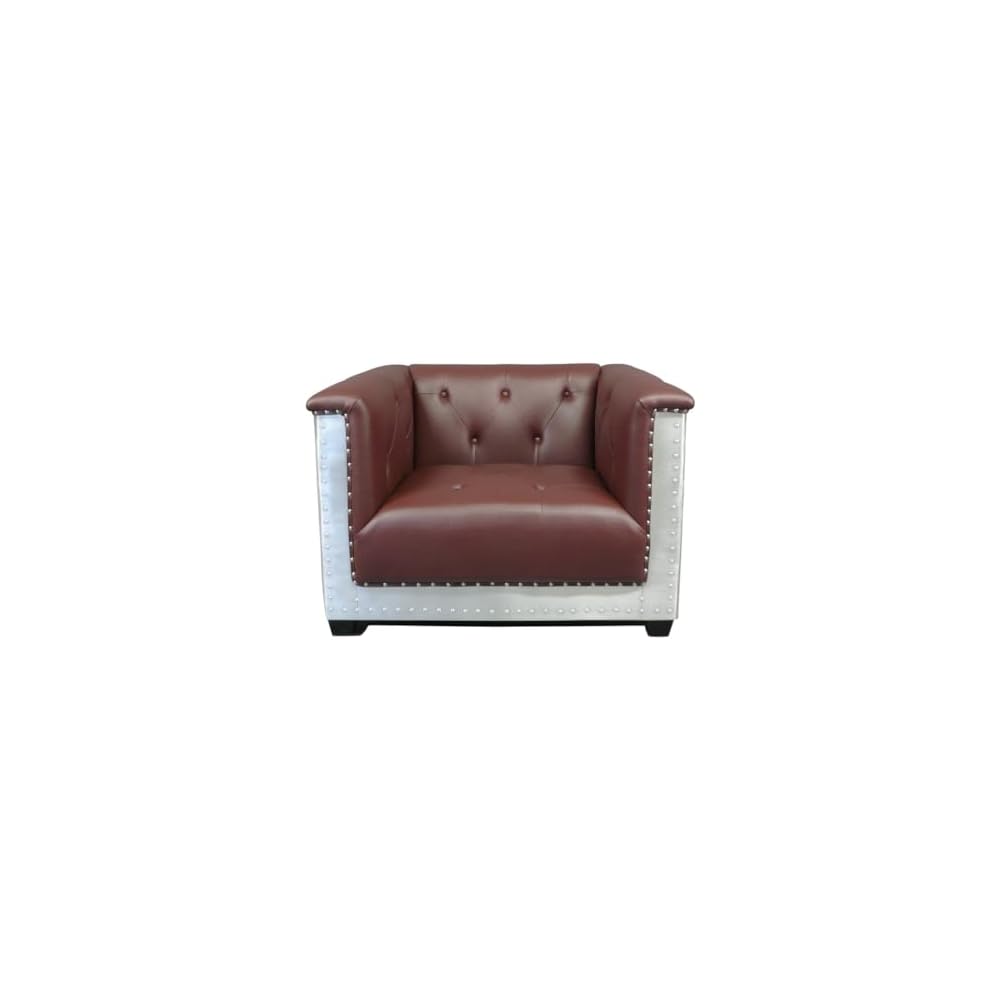 NauticalMart Aluminum Aviator Armchair Mid Century Industrial Chair Single Sofa for Living Room, Bed Room
