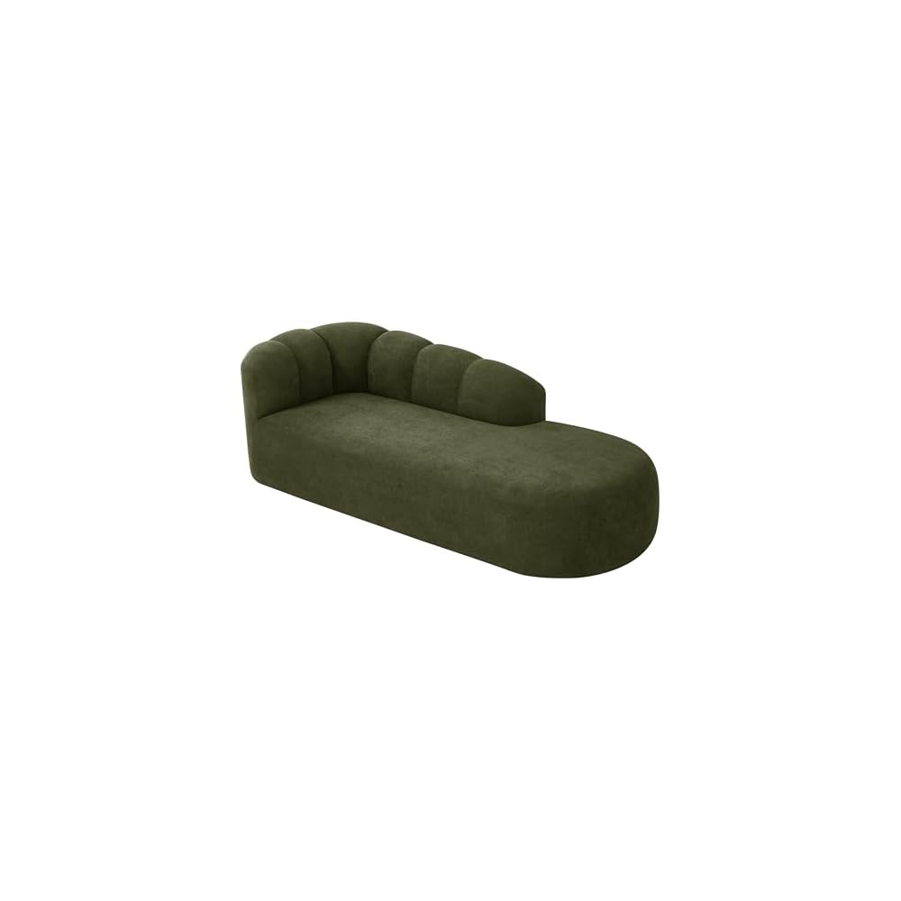 Christopher Knight Home Presie Upholstered Boneless Chaise Lounge Chair Indoor, Comfy Chaise Lounge Sofa for Bedroom, Modern Home Sofa Living Room, No Assembly Required, Olive Green