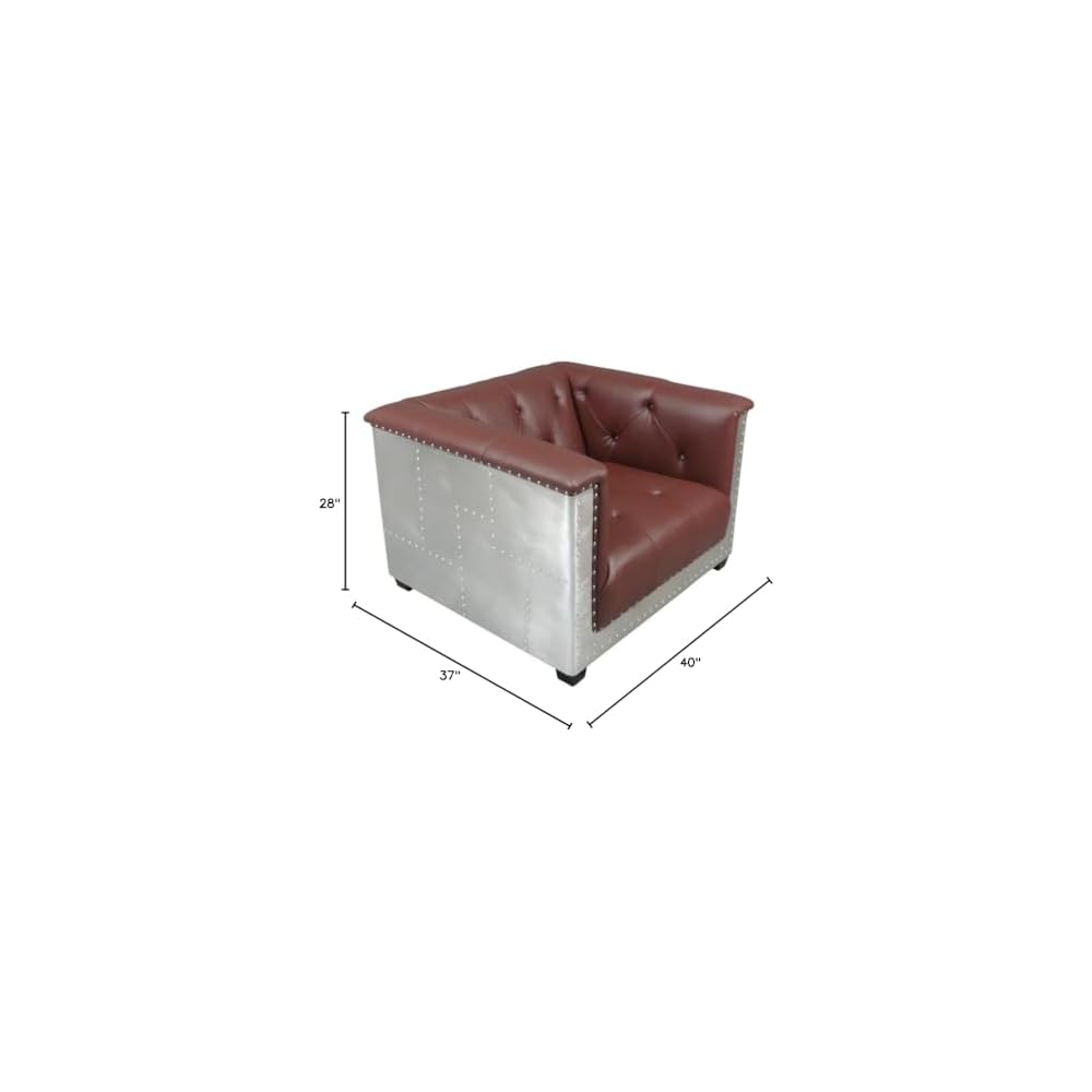 NauticalMart Aluminum Aviator Armchair Mid Century Industrial Chair Single Sofa for Living Room, Bed Room