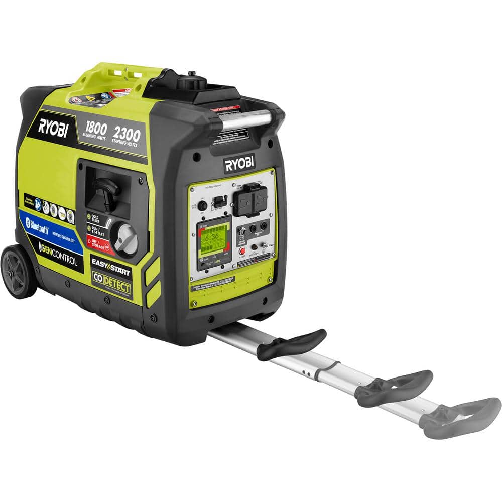 2,300-Watt Recoil Start Bluetooth Super Quiet Gasoline Powered Digital Inverter Generator with CO Shutdown Sensor RYi2322