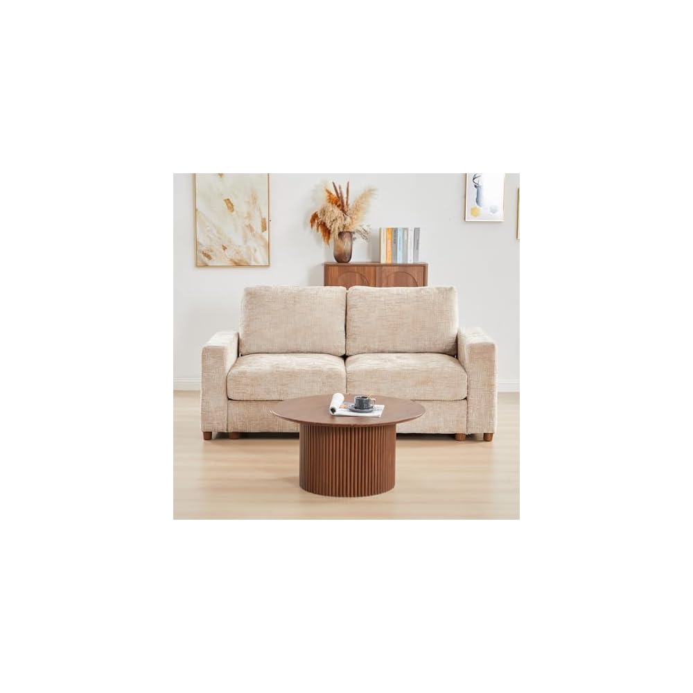 Light Brown Cloud Loveseat Couch with Storage, 2 Person Big Comfy and Soft Memory Foam Sofa Couch 29.53'' Deep, Mid-Century Modern 2 Seater Small Sofa for Bedroom,Office,Small Space - Brown