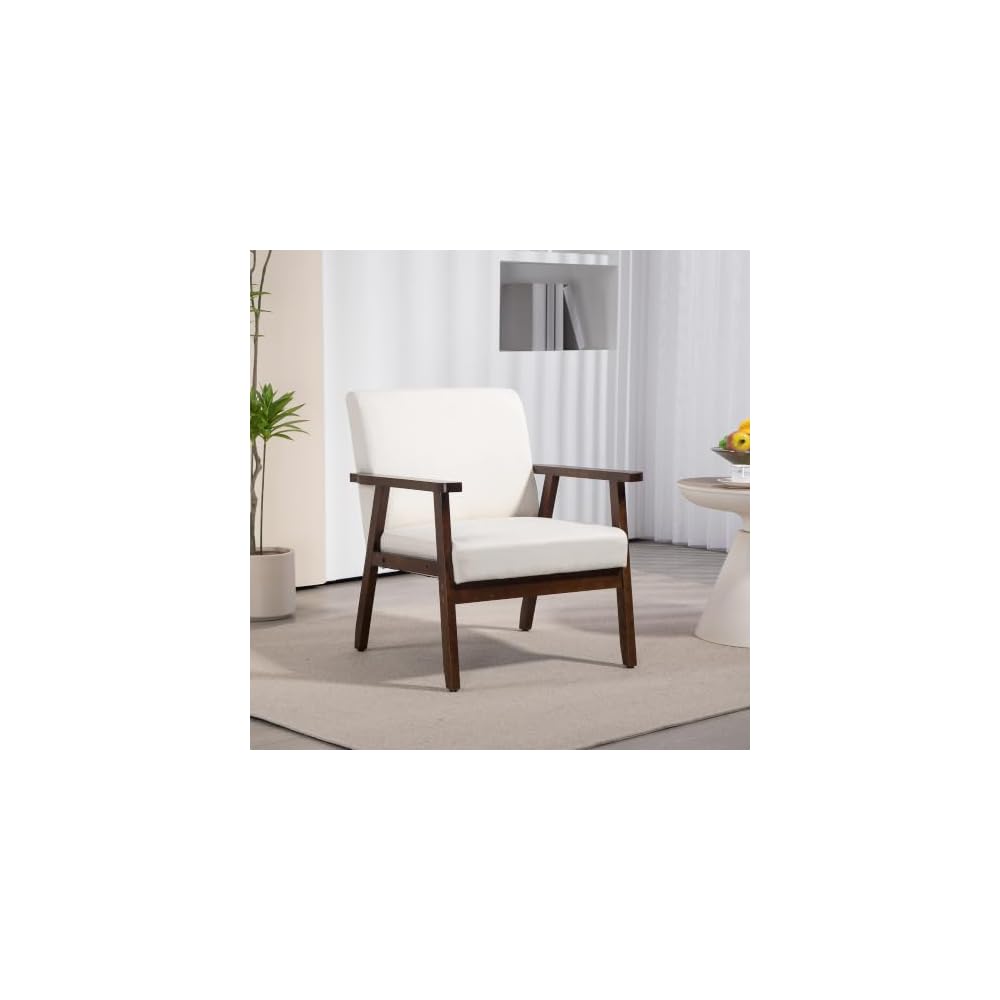 HOMCOM Modern Accent Chairs with Cushioned Seat, Upholstered Linen-Feel Armchair for Bedroom, Living Room Chair with Arms and Wood Legs, Dark Gray