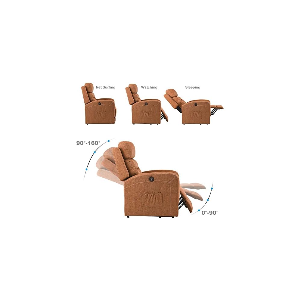 Living Room Chairs Oversize Electric Power Lift Chair Recliner Massage Heat Sofa Linen for Elderly