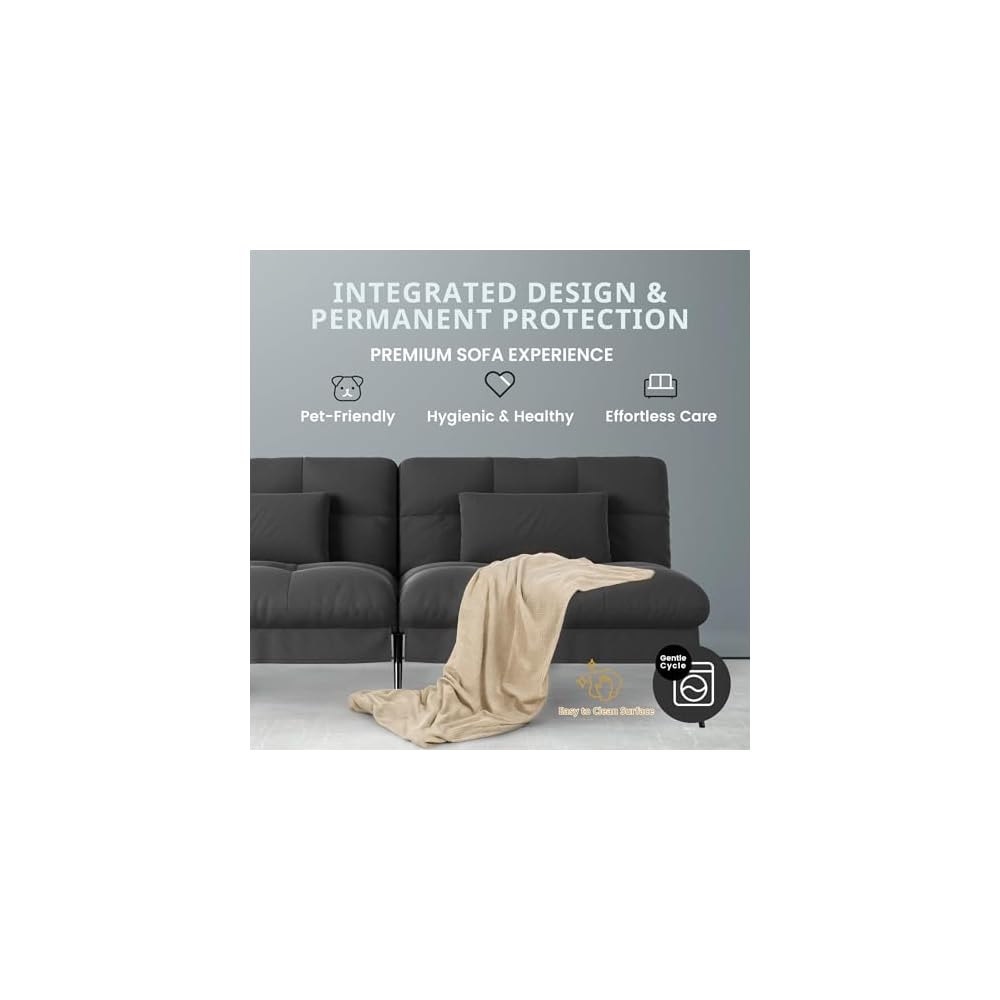 COMHOMA Futon Sofa Bed, 72″ Convertible Sleeper Sofa, Upholstered Loveseat