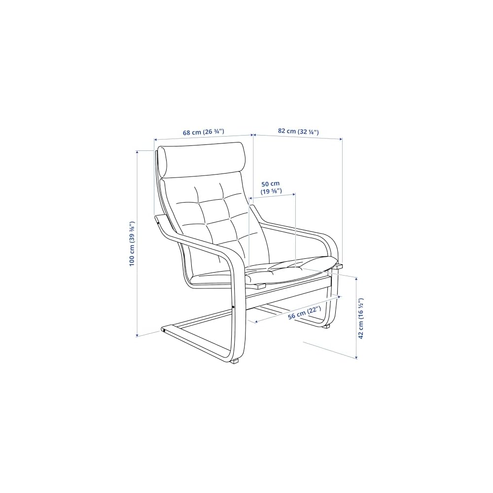 ProTuning POÄNG Armchair, brown/Gunnared blue