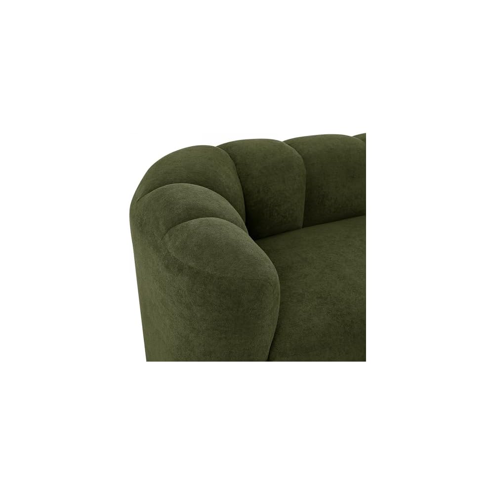Christopher Knight Home Presie Upholstered Boneless Chaise Lounge Chair Indoor, Comfy Chaise Lounge Sofa for Bedroom, Modern Home Sofa Living Room, No Assembly Required, Olive Green