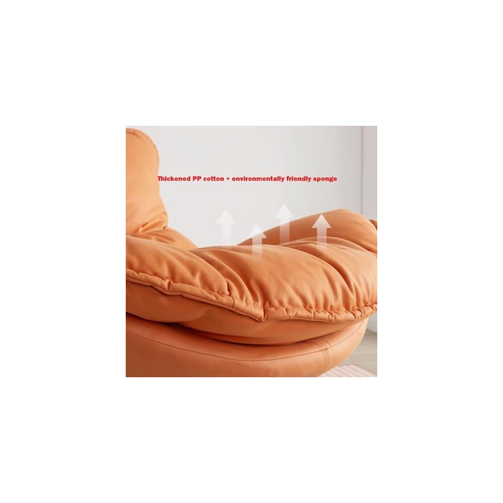 Leisure Sofa Rocking Chair and Footstool, Modern Armless Chair Recliner Chair,Sofa Chair for Bedroom,Balcony, Comfortable  Chair with Seat Cushion (Color : /Orange C, Size : W