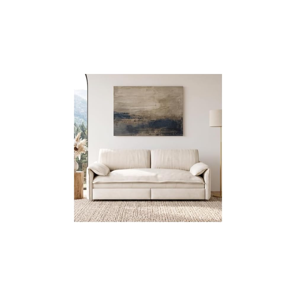 66”Convertible Queen Sofa Bed, 3-in-1 Pull Out Couch, White