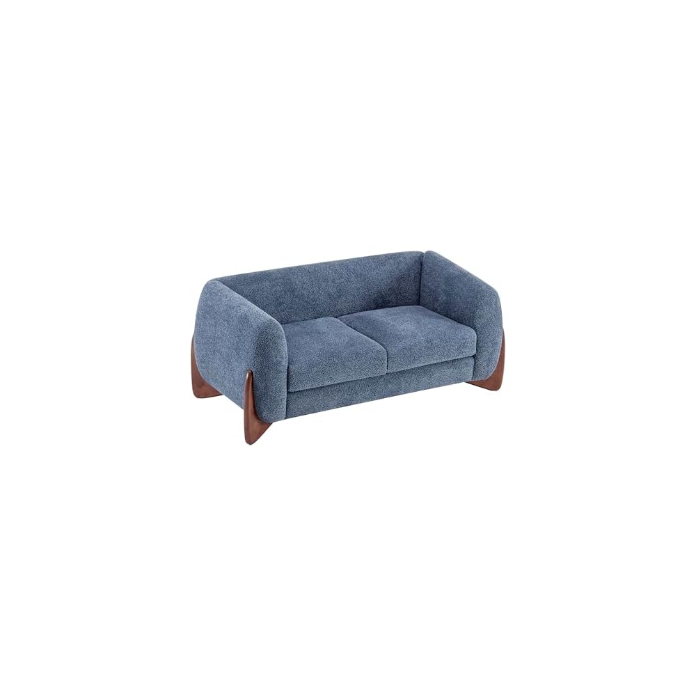 Christopher Knight Home Almad 2 Pieces Sofa Couch Set, Cozy 3-Seater Sofa and Loveseat for Living Room, Upholstered Couch Chair, Soft Seating Lounge Sofa with Wood Frame, Boucle Fabric, Navy Blue