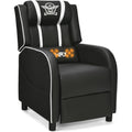 HOMGX Gaming Recliner Chair, Ergonomic PC Computer Chair w/Massage Function & Cushion, Modern Racing Style Single Lounge Sofa with Footrest, Adjustable Recliner Sofa for Adults (White)
