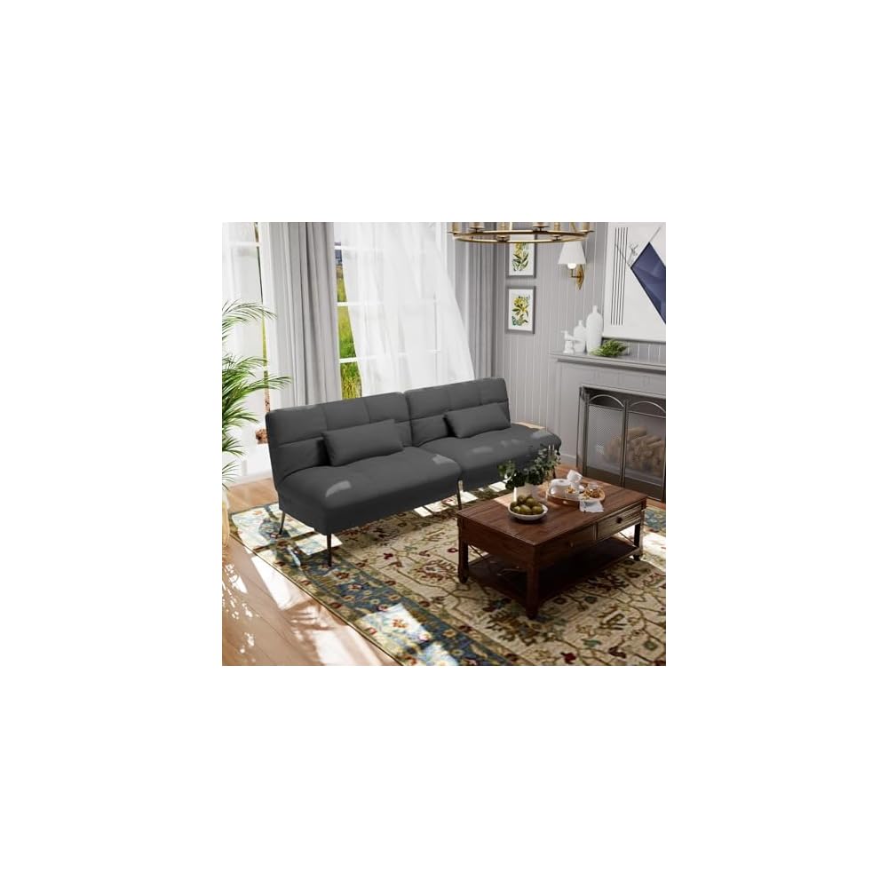 COMHOMA Futon Sofa Bed, 72″ Convertible Sleeper Sofa, Upholstered Loveseat