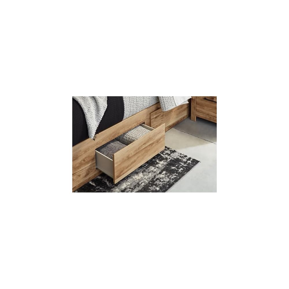 Signature Design by Ashley Queen Platform Bed with Storage Drawers, Tan