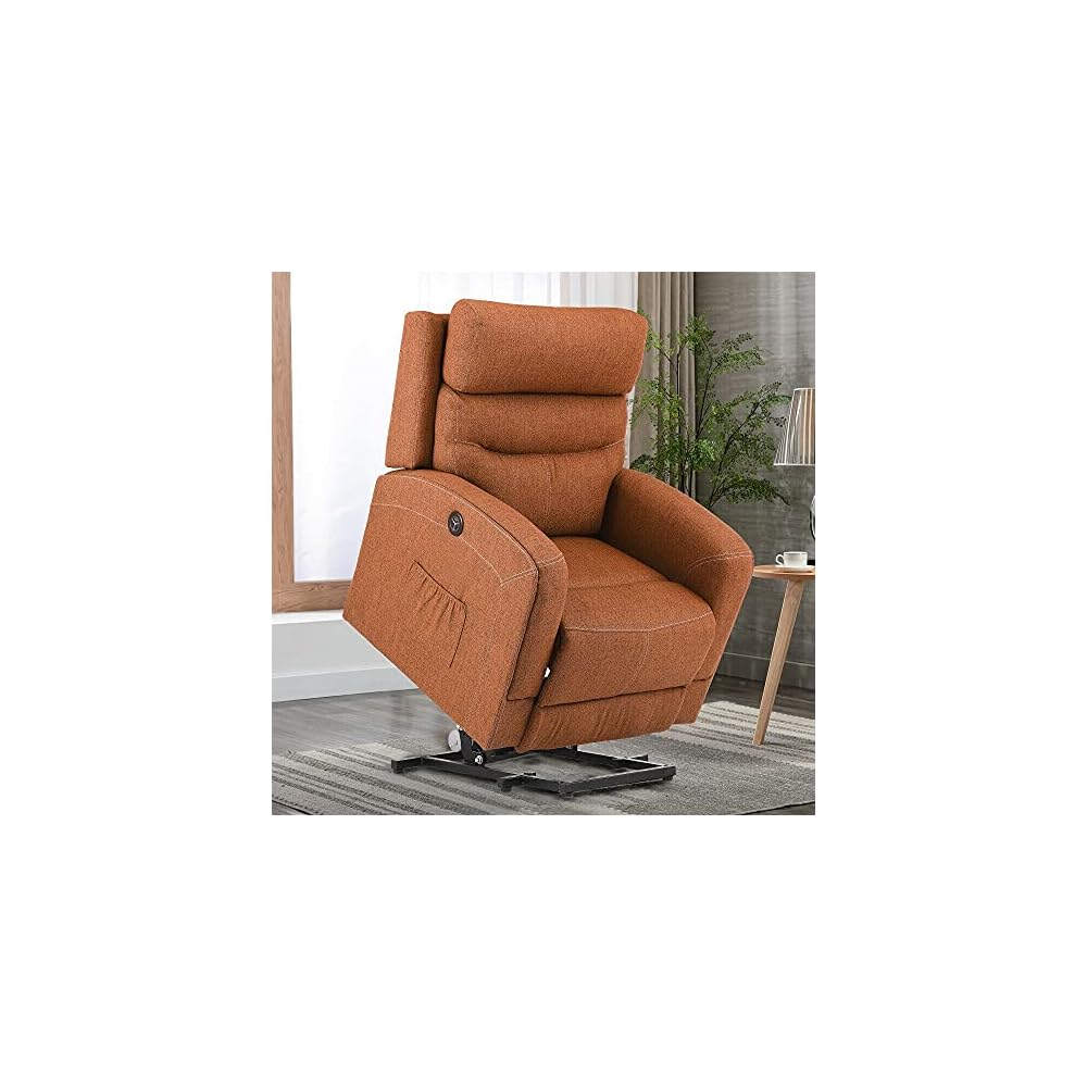 Living Room Chairs Oversize Electric Power Lift Chair Recliner Massage Heat Sofa Linen for Elderly