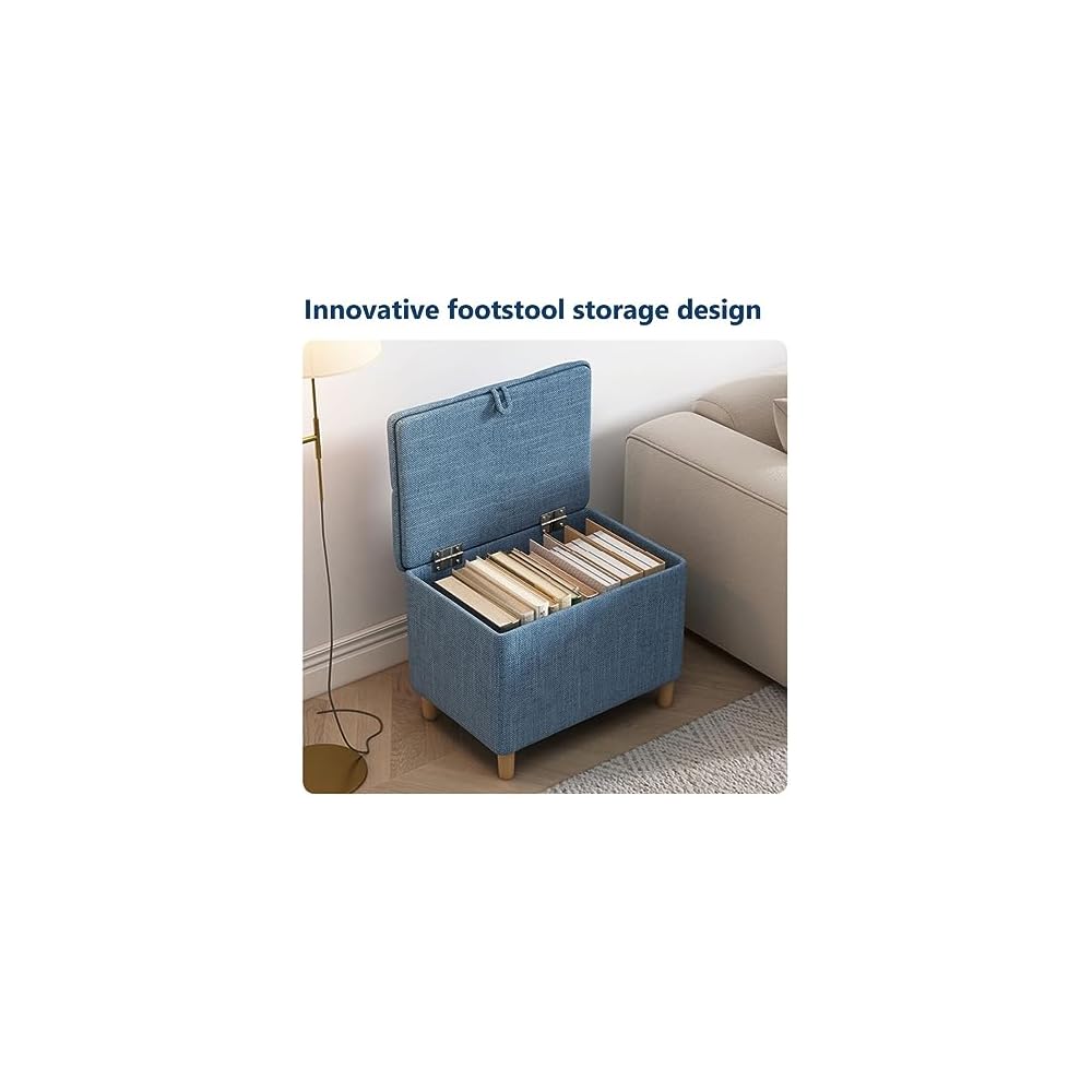 Modern Armchair with Soft Cushion and Ottoman Recliner Chair for Bedroom or Living Room Lounge Seat with Pillow Wood Legs Dark Grey