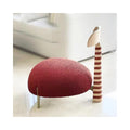 Modern Sculptural Accent Chair with Teddy Upholstery, Creative Lounge Chair for Living Room, Bedroom, Hotel Reception Seating (Red)