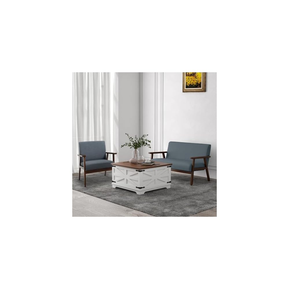 HOMCOM Modern Accent Chairs with Cushioned Seat, Upholstered Linen-Feel Armchair for Bedroom, Living Room Chair with Arms and Wood Legs, Dark Gray