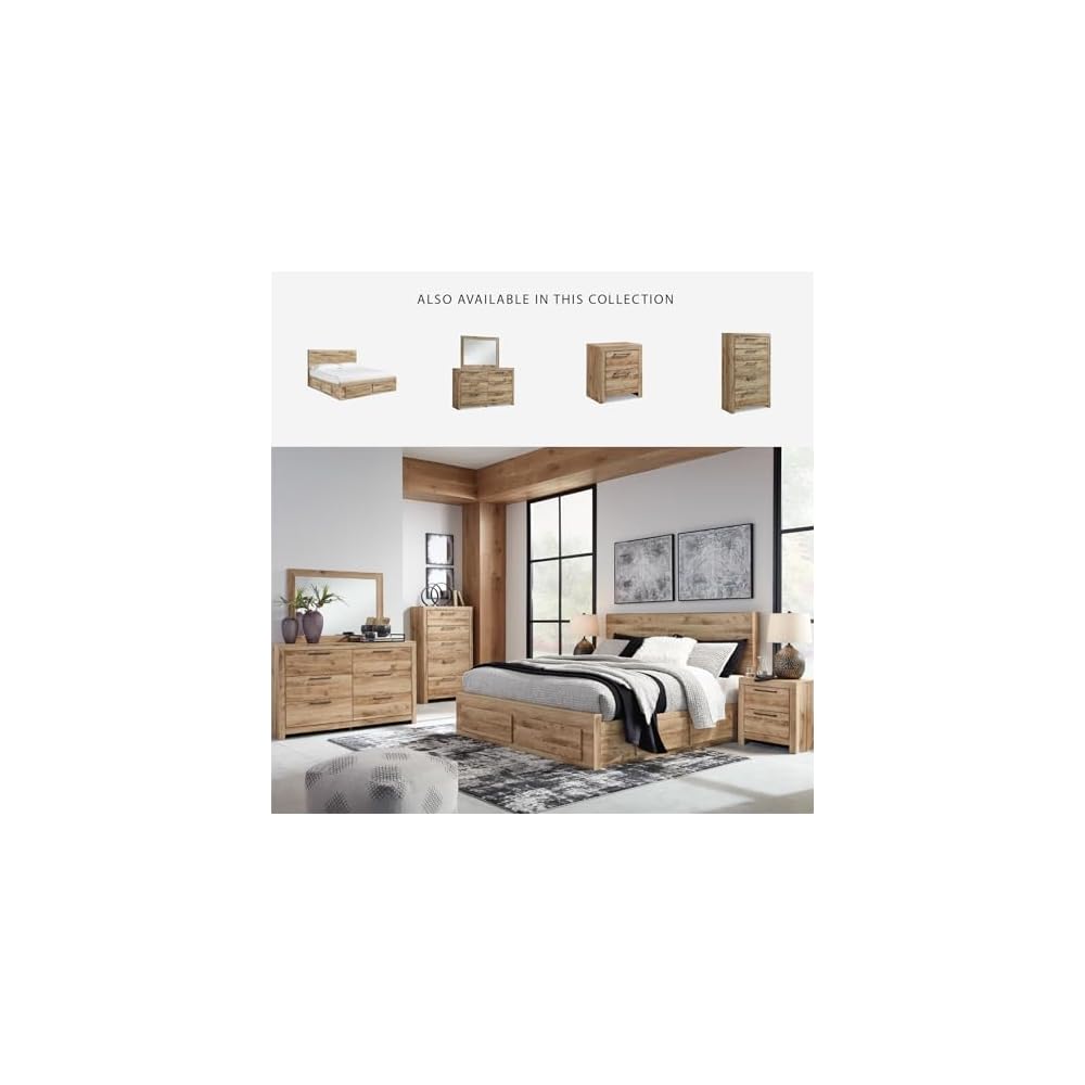 Signature Design by Ashley Queen Platform Bed with Storage Drawers, Tan
