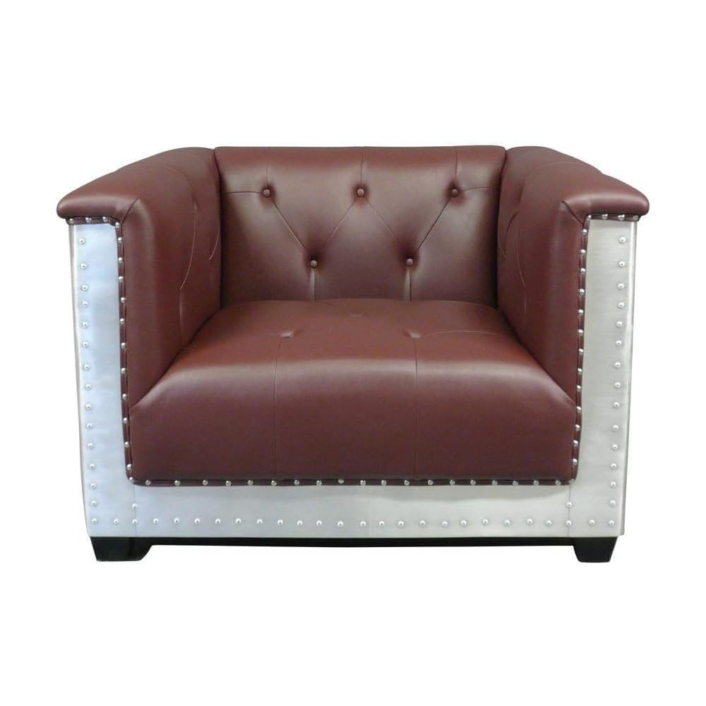 NauticalMart Aluminum Aviator Armchair Mid Century Industrial Chair Single Sofa for Living Room, Bed Room