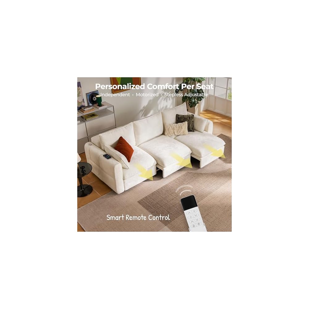 103" Electric Pull Out Sleeper Sofa Bed, 2in1 Power Extendable Couch Bed