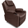 Recliner Chair for Living Room Large Power Lift Recliner Chairs,Pu Leather Massage and Heat Sofa Chairs for Elderly,2 Side Pockets and Cup Holders