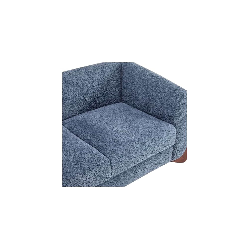 Christopher Knight Home Almad 2 Pieces Sofa Couch Set, Cozy 3-Seater Sofa and Loveseat for Living Room, Upholstered Couch Chair, Soft Seating Lounge Sofa with Wood Frame, Boucle Fabric, Navy Blue