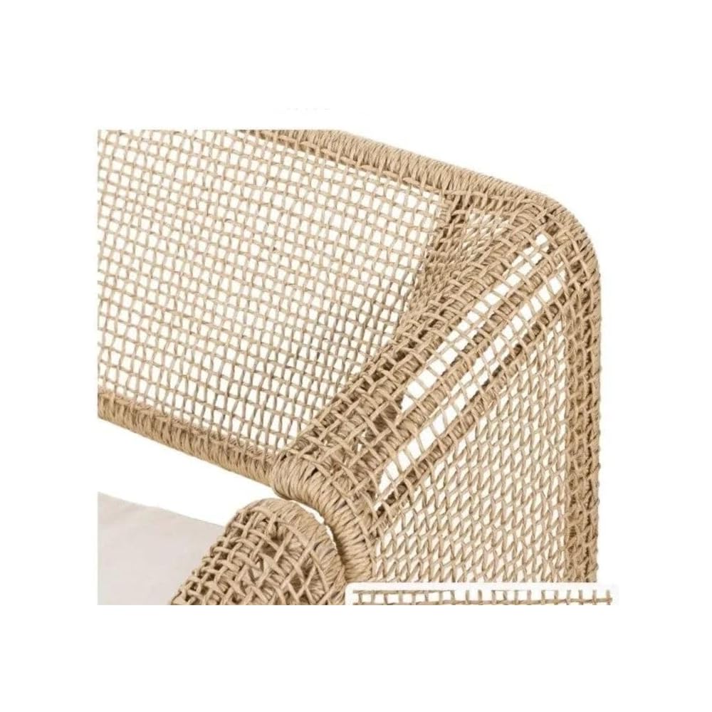Modern Nordic Rattan Lounge Chair – Elegant Velvet Outdoor/Indoor Sofa Chair