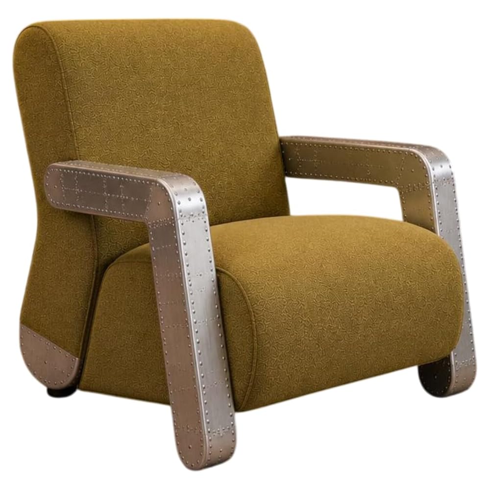 ARTIZANSTORE Aviator Accent Chair | Aircraft Aluminum Lounge Armchair | Industrial Sofa Aviator Accent Chair,