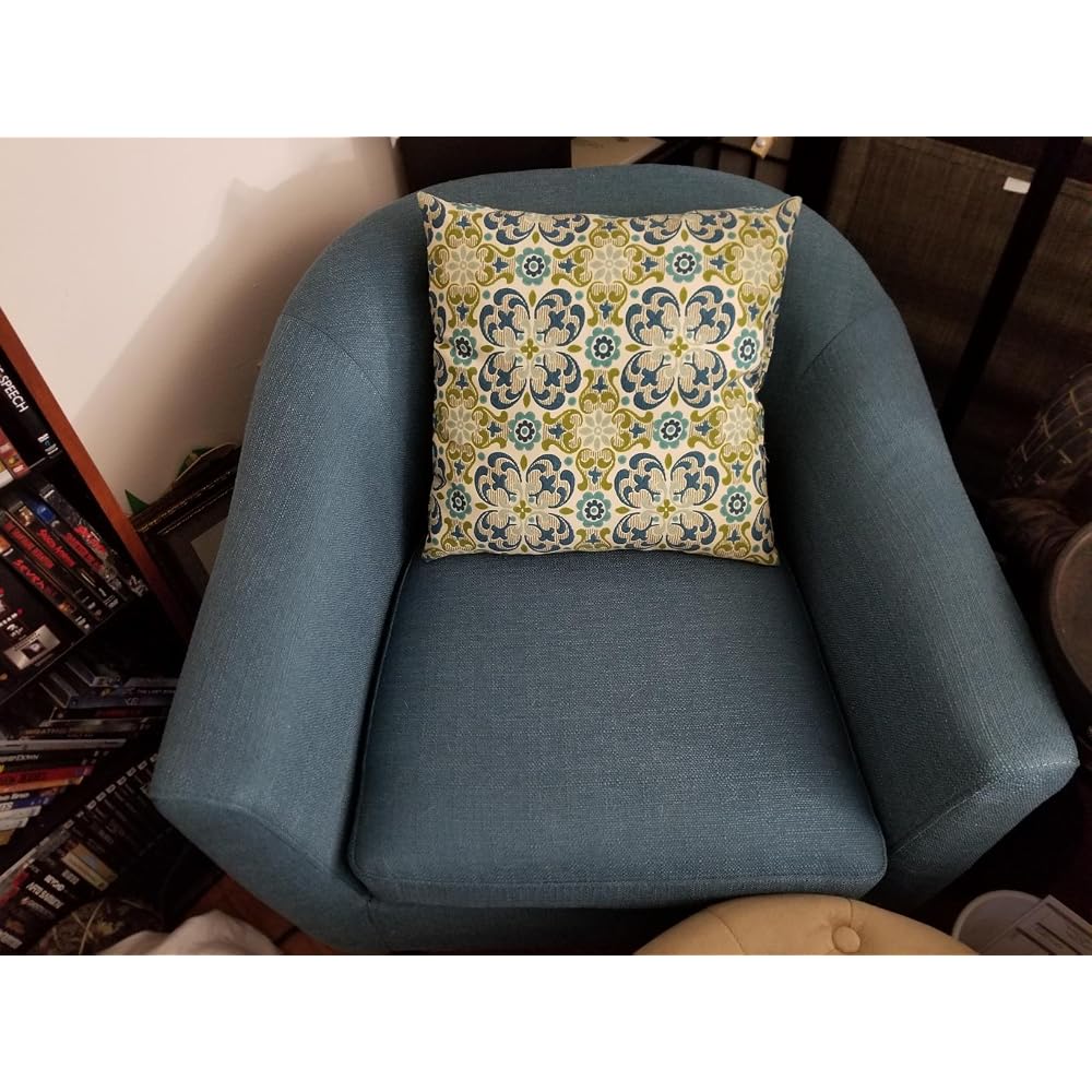 Homelegance Lucille Modern Accent Chair, Upholstered Reading Chair with Button-Tufted Back, Sloped Arms, Removable Seat Cushion Cover and Espresso Wood Legs, for Living Room, Bedroom or Office, Orange