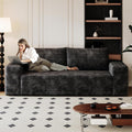 3 Seater Couch for Living Room, 71.3 INCH Fluffy Corduroy Boneless Couch Cloud Loveseat with Wide Armrest, Upholstered Floor Sofa in A Box, No Assembly Required