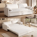 66”Convertible Queen Sofa Bed, 3-in-1 Pull Out Couch, White