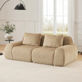 Modular Sectional Sofa, Flannelette Fabric Couch (Light Camel, 2 Seat Sofa)