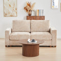 Light Brown Cloud Loveseat Couch with Storage, 2 Person Big Comfy and Soft Memory Foam Sofa Couch 29.53'' Deep, Mid-Century Modern 2 Seater Small Sofa for Bedroom,Office,Small Space - Brown