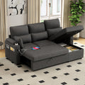 L-Shaped Sectional Sofa with Storage, Reversible Sleeper Sofa Couch with Chaise, Soft Fabric Upholstered Modular Couch with Cup Holder & Side Pockets, 1000lbs Capacity for Living Room (Black, 3-Seat)