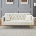 71" Modern Velvet Sofa Bed Futon, Convertible Sleeper Couch, Adj. Backrest