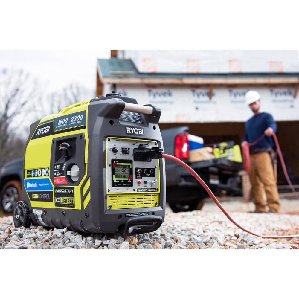 2,300-Watt Recoil Start Bluetooth Super Quiet Gasoline Powered Digital Inverter Generator with CO Shutdown Sensor RYi2322