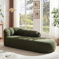 Christopher Knight Home Presie Upholstered Boneless Chaise Lounge Chair Indoor, Comfy Chaise Lounge Sofa for Bedroom, Modern Home Sofa Living Room, No Assembly Required, Olive Green