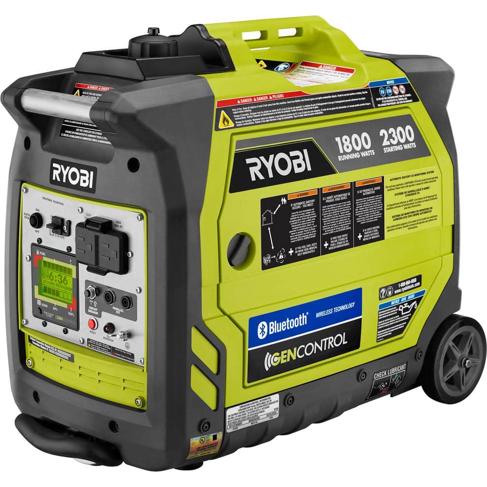 2,300-Watt Recoil Start Bluetooth Super Quiet Gasoline Powered Digital Inverter Generator with CO Shutdown Sensor RYi2322